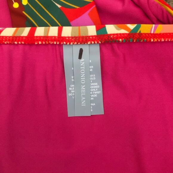 Antonio Melani NWT Classic Hipster Silhouette Red Floral Print Bikini Bottom XL - Picture 8 of 12